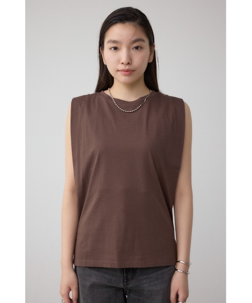 AZUL by moussy（アズールバイマウジー）の「C/Tベーシッククルーネックタンク（タンクトップ・レディース・ブラウン/アイボリー/ブラック/ライトピンク・FREE）」の20枚目の写真