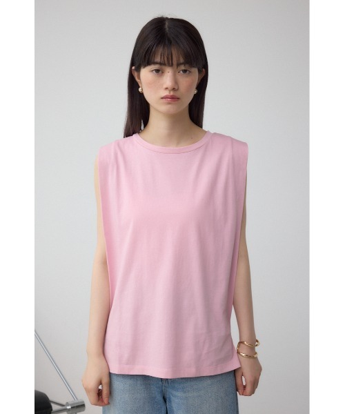 AZUL by moussy（アズールバイマウジー）の「C/Tベーシッククルーネックタンク（タンクトップ・レディース・ブラウン/アイボリー/ブラック/ライトピンク・FREE）」の10枚目の写真