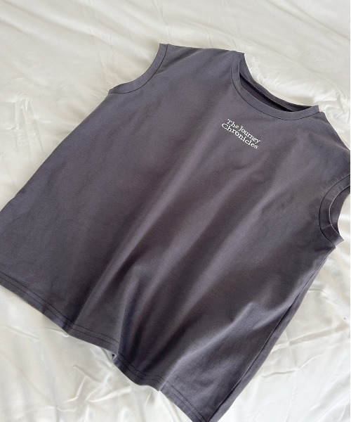 ad thie(アドティエ)の「ロゴ刺繍 フレンチスリーブ Tシャツ(Tシャツ/カットソー・レディース・オフホワイト/チャコール/ブラック・FREE)」の12枚目の写真