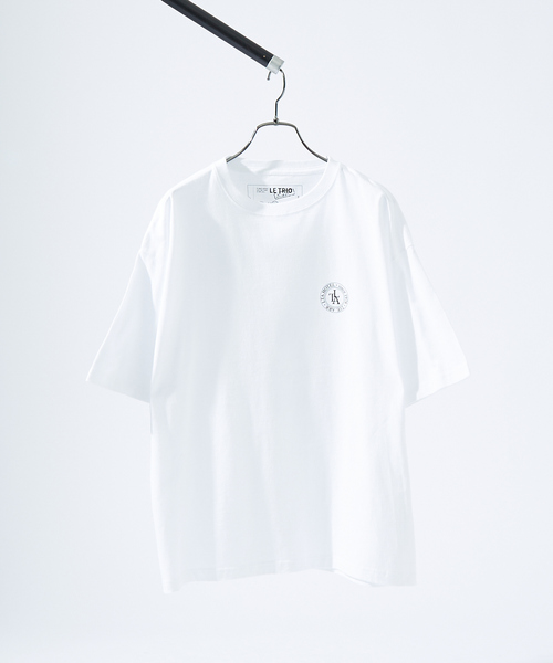 バックプリント グラフィック 半袖Tシャツ/オーバーサイズ/LE TRIO AB グラデーション グラフィック プリントTシャツ/オーバーサイズ