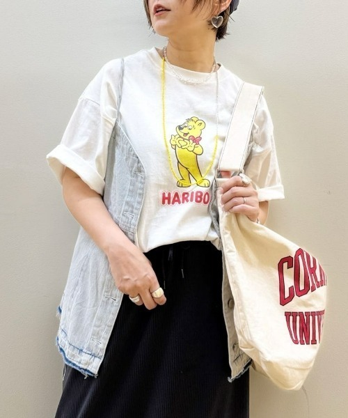 Right-on（ライトオン）の「【DISCUS ATHLETIC】【 限定展開 】 「 HARIBO 」プリント T シャツ（Tシャツ/カットソー・レディース・ブラック/その他6/その他1/その他5/その他2/ホワイト・M）」の3枚目の写真