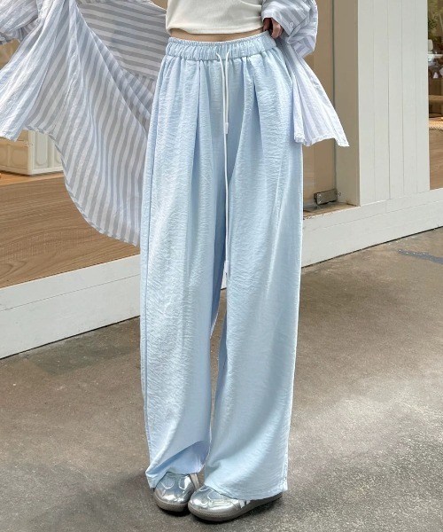 Teem Store（チームストア）の「【春夏新作】ルーズシルエットシンプルイージーパンツ（その他パンツ・レディース・ブルー/アイボリー/ブラック/パープル・M/L）」の3枚目の写真