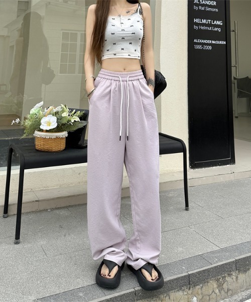 Teem Store（チームストア）の「【春夏新作】ルーズシルエットシンプルイージーパンツ（その他パンツ・レディース・ブルー/アイボリー/ブラック/パープル・M/L）」の16枚目の写真