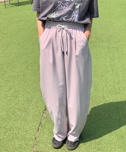 Teem Store（チームストア）の「【春夏新作】ルーズシルエットシンプルイージーパンツ（その他パンツ・レディース・ブルー/アイボリー/ブラック/パープル・M/L）」の17枚目の写真