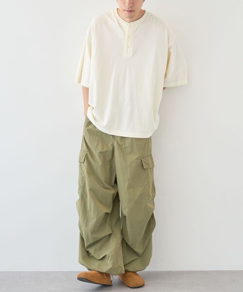 CRAFT STANDARD BOUTIQUE(クラフトスタンダードブティック)の「ヴィンテージ加工 ヘンリーTEE(Tシャツ/カットソー・メンズ・グレー/ブルー/アイボリー/ブラック・M/L/XL)」の5枚目の写真