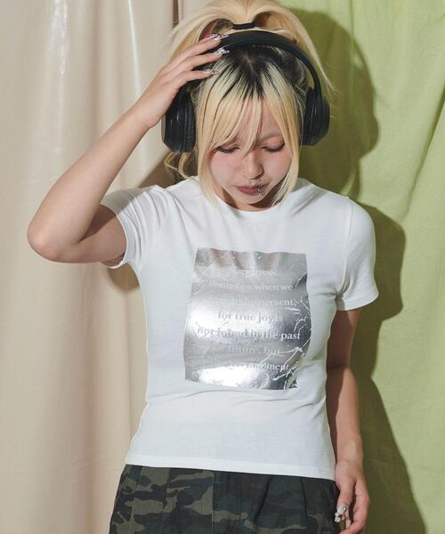 DISPARK/【25年春夏新作】ボックスロゴ箔プリントピチT（Tシャツ
