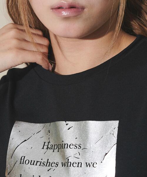 dispark(ディスパーク)の「DISPARK/ボックスロゴ箔プリントピチT(Tシャツ/カットソー・レディース・ホワイト/ブラック・FREE)」の5枚目の写真