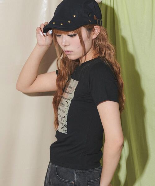 dispark(ディスパーク)の「DISPARK/ボックスロゴ箔プリントピチT(Tシャツ/カットソー・レディース・ホワイト/ブラック・FREE)」の11枚目の写真