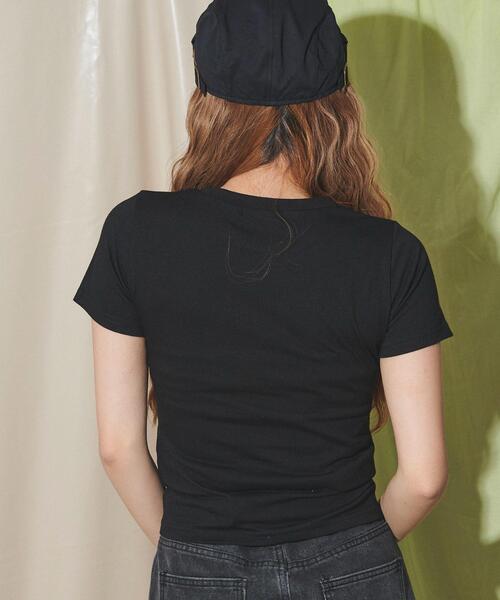 dispark(ディスパーク)の「DISPARK/ボックスロゴ箔プリントピチT(Tシャツ/カットソー・レディース・ホワイト/ブラック・FREE)」の12枚目の写真