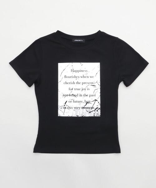 dispark(ディスパーク)の「DISPARK/ボックスロゴ箔プリントピチT(Tシャツ/カットソー・レディース・ホワイト/ブラック・FREE)」の15枚目の写真