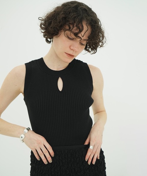 セール】【CLANE/クラネ】W FACE HALL KNIT TOPS/ニットトップス