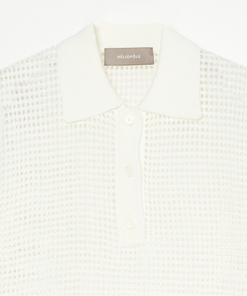 HELIOPOLE（エリオポール）の「POLO KNIT PULLOVER（ポロシャツ・レディース・アイボリー/ブラック・38）」の3枚目の写真
