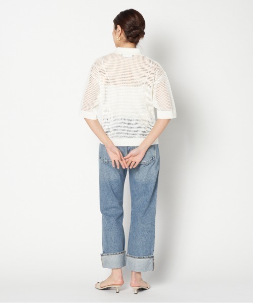HELIOPOLE（エリオポール）の「POLO KNIT PULLOVER（ポロシャツ・レディース・アイボリー/ブラック・38）」の10枚目の写真
