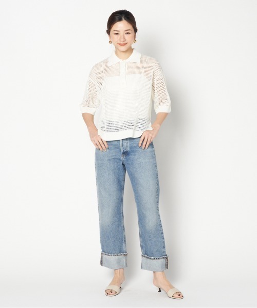 HELIOPOLE（エリオポール）の「POLO KNIT PULLOVER（ポロシャツ・レディース・アイボリー/ブラック・38）」の11枚目の写真