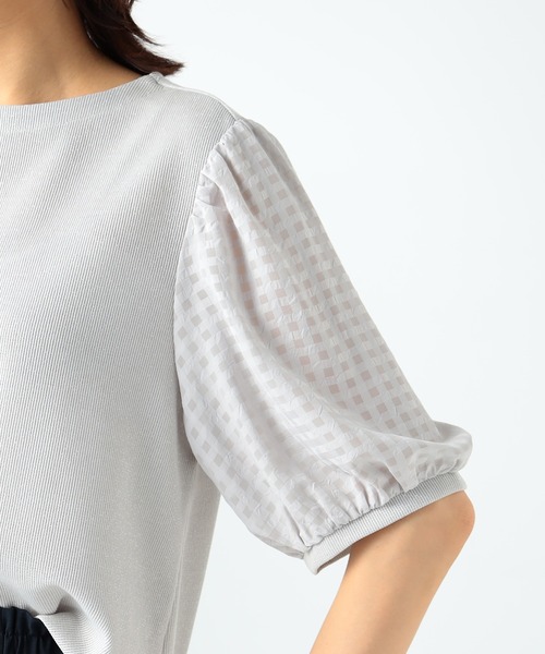 GALLORIA（ギャローリア）の「袖シアー切替プルオーバー（Tシャツ/カットソー・レディース・ブラック/ライトグレー/オレンジ・M/L/LL/S）」の10枚目の写真