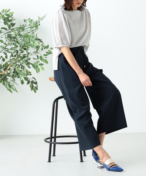 GALLORIA（ギャローリア）の「袖シアー切替プルオーバー（Tシャツ/カットソー・レディース・ブラック/ライトグレー/オレンジ・M/L/LL/S）」の11枚目の写真