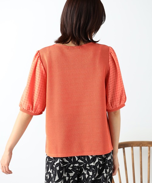 GALLORIA（ギャローリア）の「袖シアー切替プルオーバー（Tシャツ/カットソー・レディース・ブラック/ライトグレー/オレンジ・M/L/LL/S）」の12枚目の写真