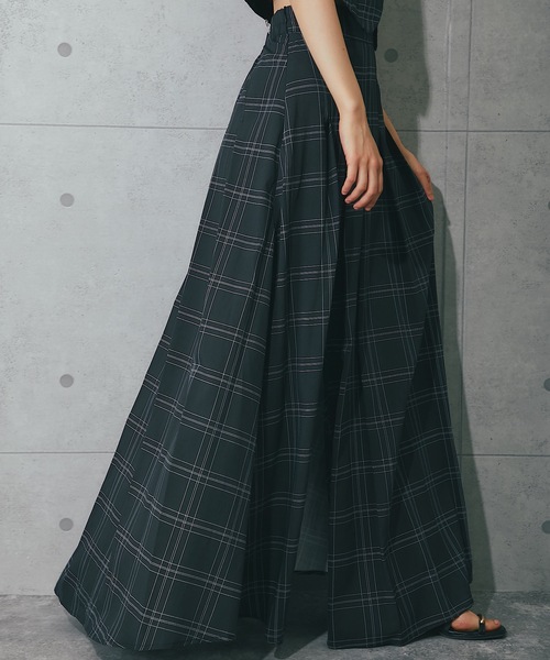 チェック柄ジレ＆スカートセットアップ（スカート）｜SMILE