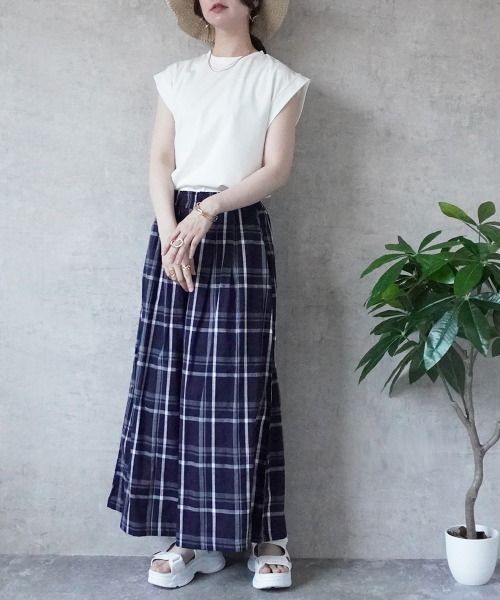 SELECT LEVERY(セレクトリベリー)の「ウエストゴム チェック柄フレアワイドパンツ(その他パンツ・レディース・ブラック系その他/ホワイト系その他・X-LARGE/SMALL/MEDIUM/LARGE)」の6枚目の写真