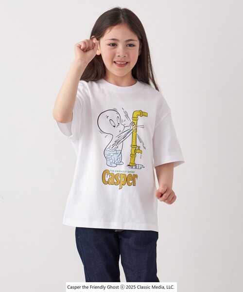 SHIPS any(シップス エニィ)の「SHIPS any: CASPER プリント コラボ Tシャツ◇(Tシャツ/カットソー・キッズ・ホワイト/ピンク・110/140/130/120)」の1枚目の写真