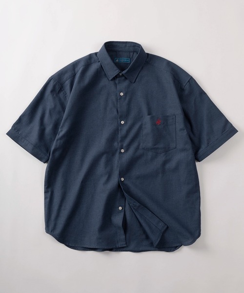 BEVERLY HILLS POLO CLUB(ビバリーヒルズポロクラブ)の「【71】【BEVERLY HILLS POLO CLUB/ビバリーヒルズポロクラブ】ブランドロゴ ワンポイント刺繍&BIGポケットデザイン シアー 半袖シャツ/ビッグシルエット(シャツ/ブラウス・メンズ・ブラック/ライトブルー/ネイビー/ホワイト・M/L/XL)」の1枚目の写真
