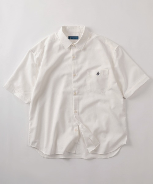 BEVERLY HILLS POLO CLUB(ビバリーヒルズポロクラブ)の「【71】【BEVERLY HILLS POLO CLUB/ビバリーヒルズポロクラブ】ブランドロゴ ワンポイント刺繍&BIGポケットデザイン シアー 半袖シャツ/ビッグシルエット(シャツ/ブラウス・メンズ・ブラック/ライトブルー/ネイビー/ホワイト・M/L/XL)」の2枚目の写真