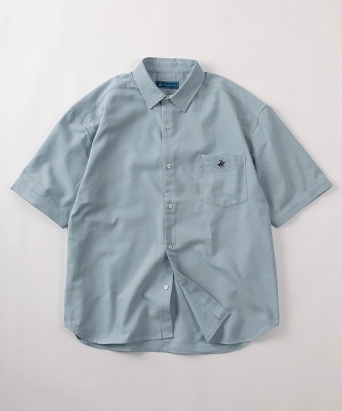 BEVERLY HILLS POLO CLUB(ビバリーヒルズポロクラブ)の「【71】【BEVERLY HILLS POLO CLUB/ビバリーヒルズポロクラブ】ブランドロゴ ワンポイント刺繍&BIGポケットデザイン シアー 半袖シャツ/ビッグシルエット(シャツ/ブラウス・メンズ・ブラック/ライトブルー/ネイビー/ホワイト・M/L/XL)」の4枚目の写真