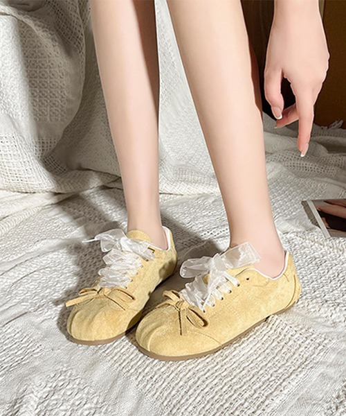 shoes365(シューズスリーシックスファイヴ)の「レースリボンデザインスニーカー(スニーカー・レディース・ピンク/ブルー/イエロー/パープル・22.5cm/23.5cm/24.5cm/23.0cm/24.0cm/25.0cm)」の3枚目の写真