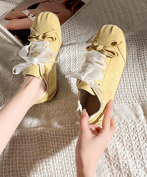 shoes365(シューズスリーシックスファイヴ)の「レースリボンデザインスニーカー(スニーカー・レディース・ピンク/ブルー/イエロー/パープル・22.5cm/23.5cm/24.5cm/23.0cm/24.0cm/25.0cm)」の15枚目の写真