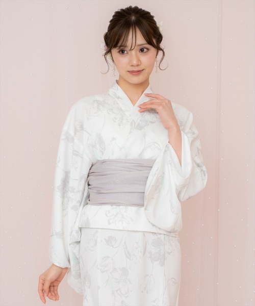 WILLSELECTION(ウィルセレクション)の「ニュアンスフラワー浴衣SET(ワンピース・レディース・ネイビー/ホワイト/ピンク・FREE)」の2枚目の写真