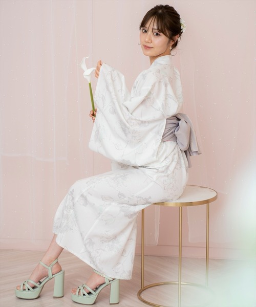 WILLSELECTION(ウィルセレクション)の「ニュアンスフラワー浴衣SET(ワンピース・レディース・ネイビー/ホワイト/ピンク・FREE)」の18枚目の写真