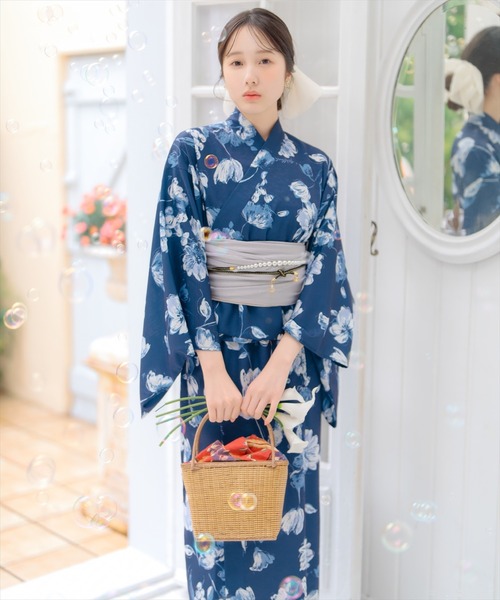 ウィルセレクション　水彩フラワープリント浴衣セット ウィルセレクション 水彩フラワープリント浴衣セット - メルカリ