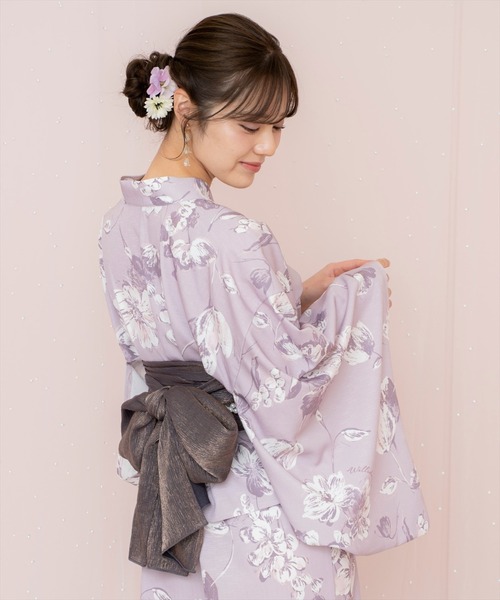 WILLSELECTION(ウィルセレクション)の「ニュアンスフラワー浴衣SET(ワンピース・レディース・ネイビー/ホワイト/ピンク・FREE)」の14枚目の写真