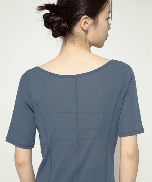 STUDIOUS（ステュディオス）の「【STUDIOUS/ステュディオス】2Pac Henry Neck Tee/2ピースヘンリーネックTシャツ（Tシャツ/カットソー・レディース・ベージュ/ブラック/ブルー・FREE）」の20枚目の写真