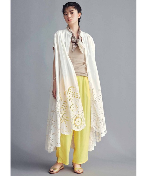 MEDE19F（メデジュウキュウ）の「ＭＥＤＥ１９Ｆ　【ＭＡＤＥ　ＩＮ　ＩＮＤＩＡ　ＣＯＬＬＥＣＴＩＯＮ】シフリー刺しゅうワンピース（ワンピース・レディース・オフホワイト/スミクロ・2/1/3）」の8枚目の写真