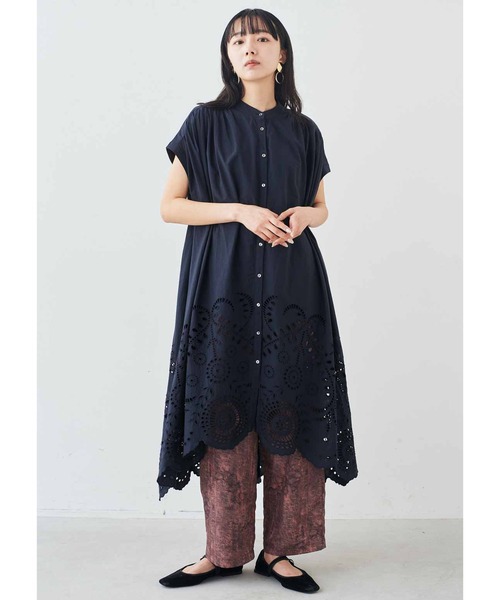 MEDE19F（メデジュウキュウ）の「ＭＥＤＥ１９Ｆ　【ＭＡＤＥ　ＩＮ　ＩＮＤＩＡ　ＣＯＬＬＥＣＴＩＯＮ】シフリー刺しゅうワンピース（ワンピース・レディース・オフホワイト/スミクロ・2/1/3）」の7枚目の写真
