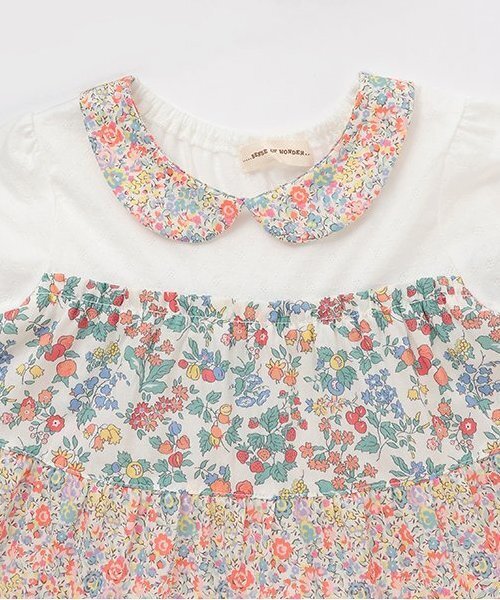 sense of wonder（センスオブワンダー）の「リバティパッチワークワンピース【日本製】（ワンピース・キッズ・レモンイエロー/ピンク・120cm/130cm/80ｃｍ/110cm/100cm/90cm）」の4枚目の写真