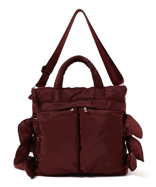 Casselini（キャセリーニ）の「【別注】Casselini / リボン ヘルメット バッグ（トートバッグ・レディース・ブラック/ボルドー・ONE SIZE）」の17枚目の写真