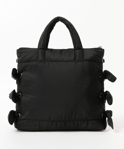 Casselini（キャセリーニ）の「【別注】Casselini / リボン ヘルメット バッグ（トートバッグ・レディース・ブラック/ボルドー・ONE SIZE）」の5枚目の写真