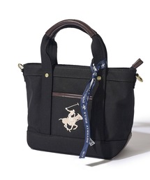 【Beverly Hills Polo Club/ビバリーヒルズポロクラブ】ポニー刺繍キャンバストートバッグXS（ショルダーストラップ付）