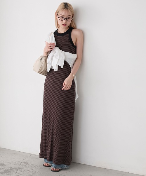 MILLER（ミラー）の「【forksy.】【Robert P. Miller】 ロバート ピー ミラー アメスリタンクワンピース（ワンピース・レディース・ブラウン系/レッド系/グレー系・FREE）」の3枚目の写真