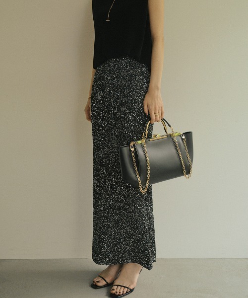 【新品タグ付】anuans スパンコールニットタイトスカート スパンコールニットタイトスカート