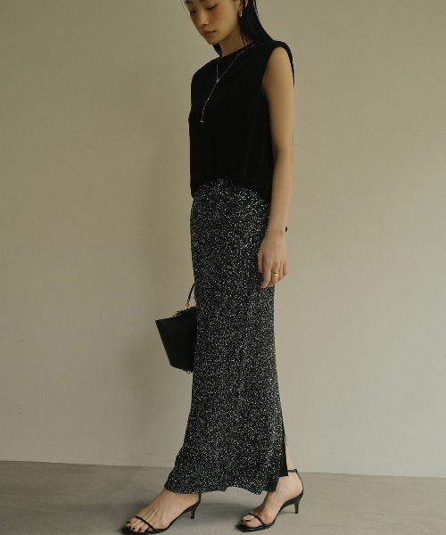 スパンコールニットタイトスカート（スカート）｜anuans（アニュアンス