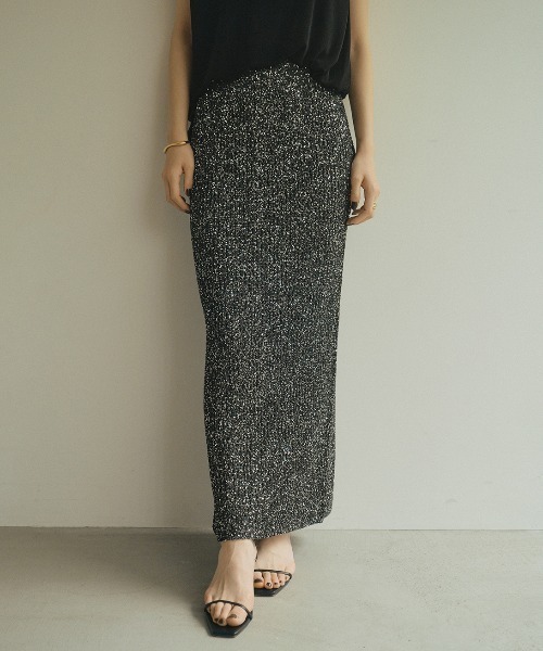 anuans スパンコールニットタイトスカート スパンコールニットタイトスカート