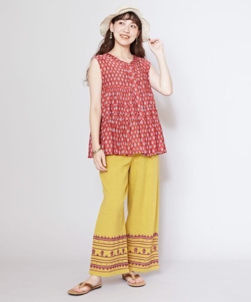 チャイハネ(チャイハネ)の「【チャイハネ】アシミーナノースリーブトップス(その他トップス・レディース・ホワイト/レッド/ブラウン/ネイビー・FREE)」の7枚目の写真