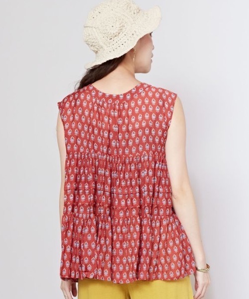 チャイハネ(チャイハネ)の「【チャイハネ】アシミーナノースリーブトップス(その他トップス・レディース・ホワイト/レッド/ブラウン/ネイビー・FREE)」の9枚目の写真