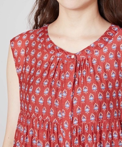 チャイハネ(チャイハネ)の「【チャイハネ】アシミーナノースリーブトップス(その他トップス・レディース・ホワイト/レッド/ブラウン/ネイビー・FREE)」の11枚目の写真