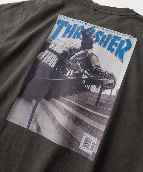 THRASHER(スラッシャー)の「【70】【THRASHER/スラッシャー】ピグメント加工 ボックスプリント マガジン Tシャツ/バックプリント/ オーバーサイズ(Tシャツ/カットソー・メンズ・ピンク/ブラウン/チャコールグレー/グレー/サックスブルー・M/L/XL)」の13枚目の写真