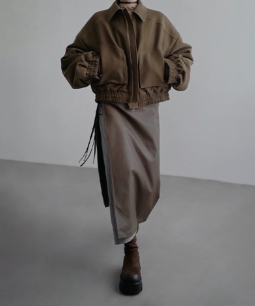 chuclla（チュクラ）の「【CHENTAITAI】ボリュームショートブルゾン CTW25a004（ブルゾン・レディース・ブラウン/ブラック・L/M）」の10枚目の写真