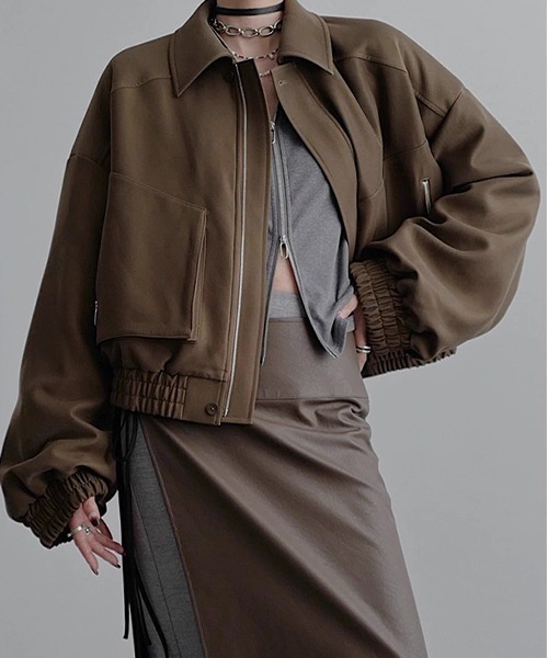 chuclla（チュクラ）の「【CHENTAITAI】ボリュームショートブルゾン CTW25a004（ブルゾン・レディース・ブラウン/ブラック・L/M）」の14枚目の写真